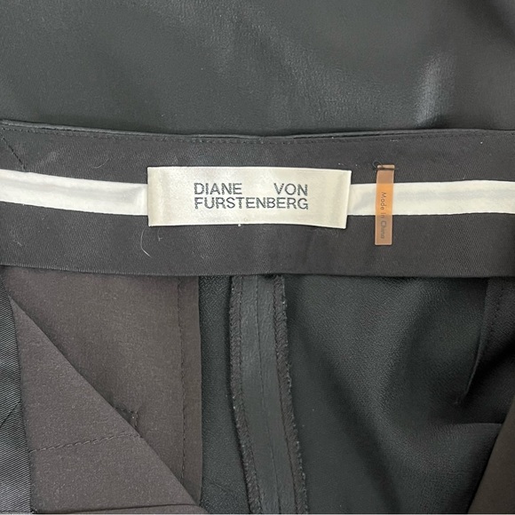 Diane Von Furstenberg Chic Black tuxedo stripe Satin Pants - Picture 10 of 11